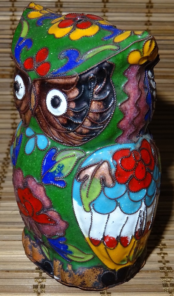 Superbe Hibou népalais en cuivre
