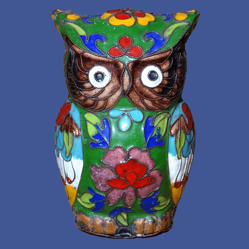 Superbe Hibou en cuivre du Népal