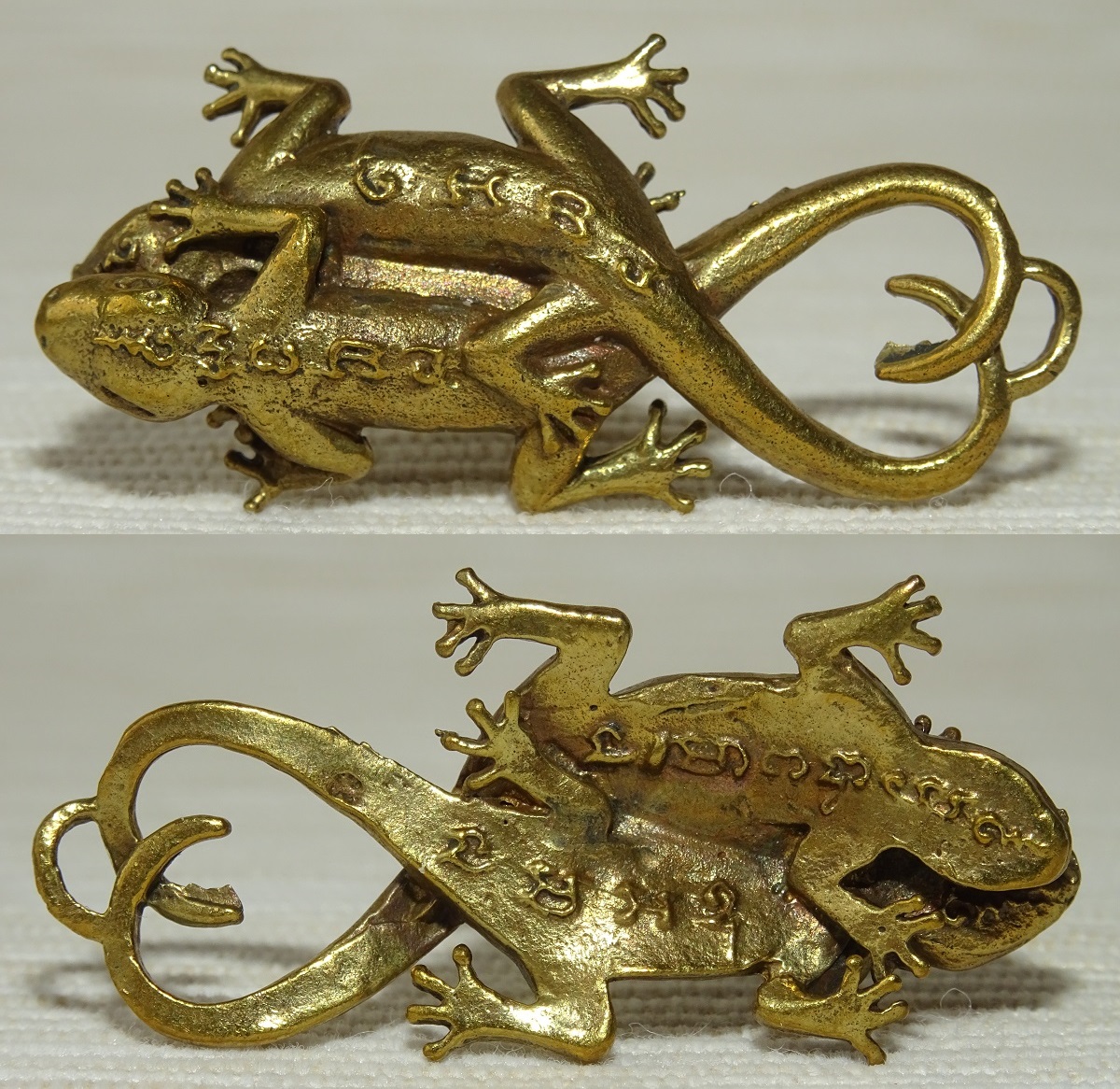 Amulette Thaïe double Gecko