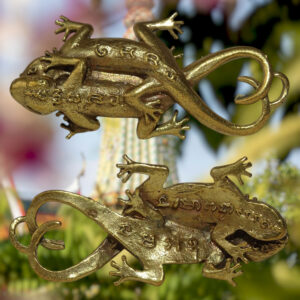 Amulette Thaïe double Gecko - Temple Bang Chan