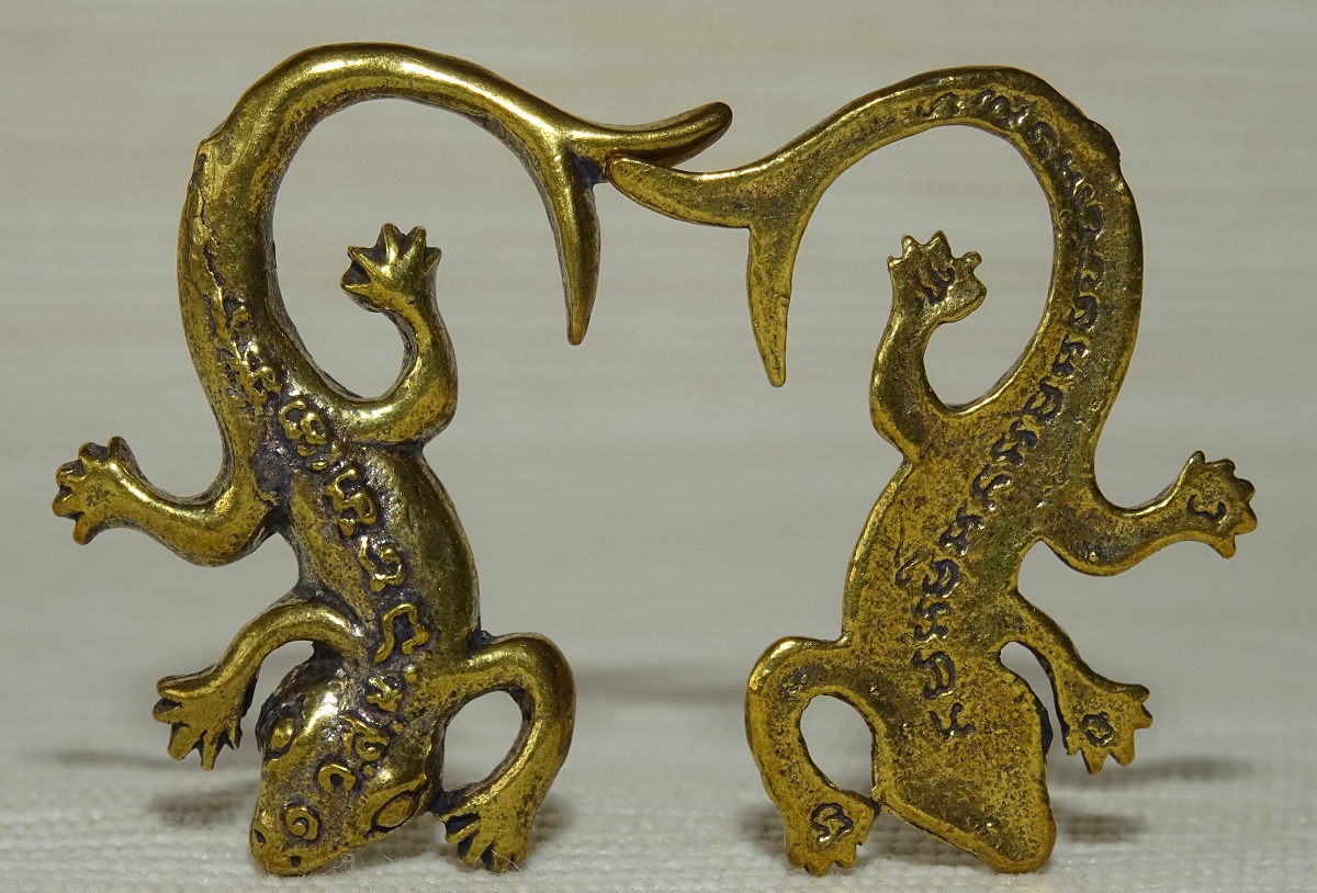 Amulettes thai Gecko à deux queues