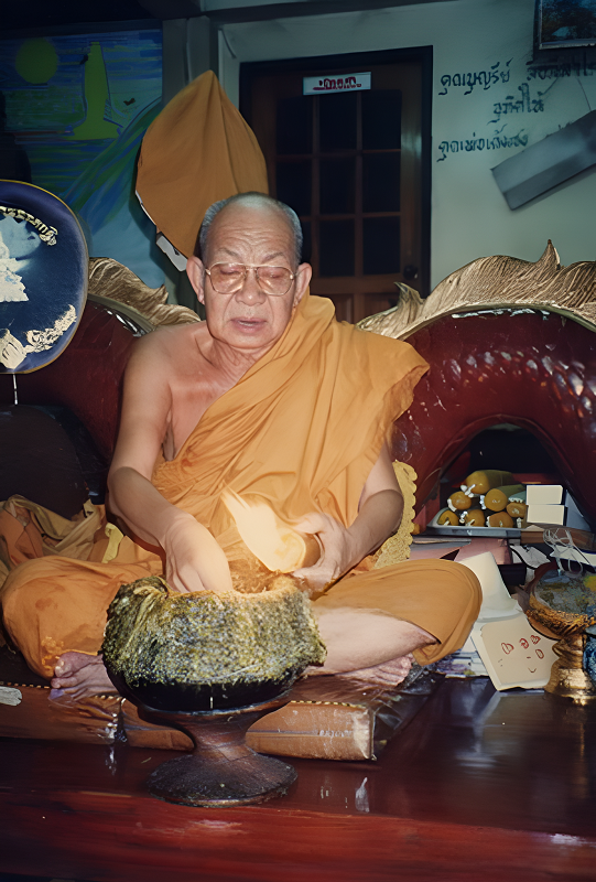 Le très vénérable Luang Phor Samrit du temple Tham Faed